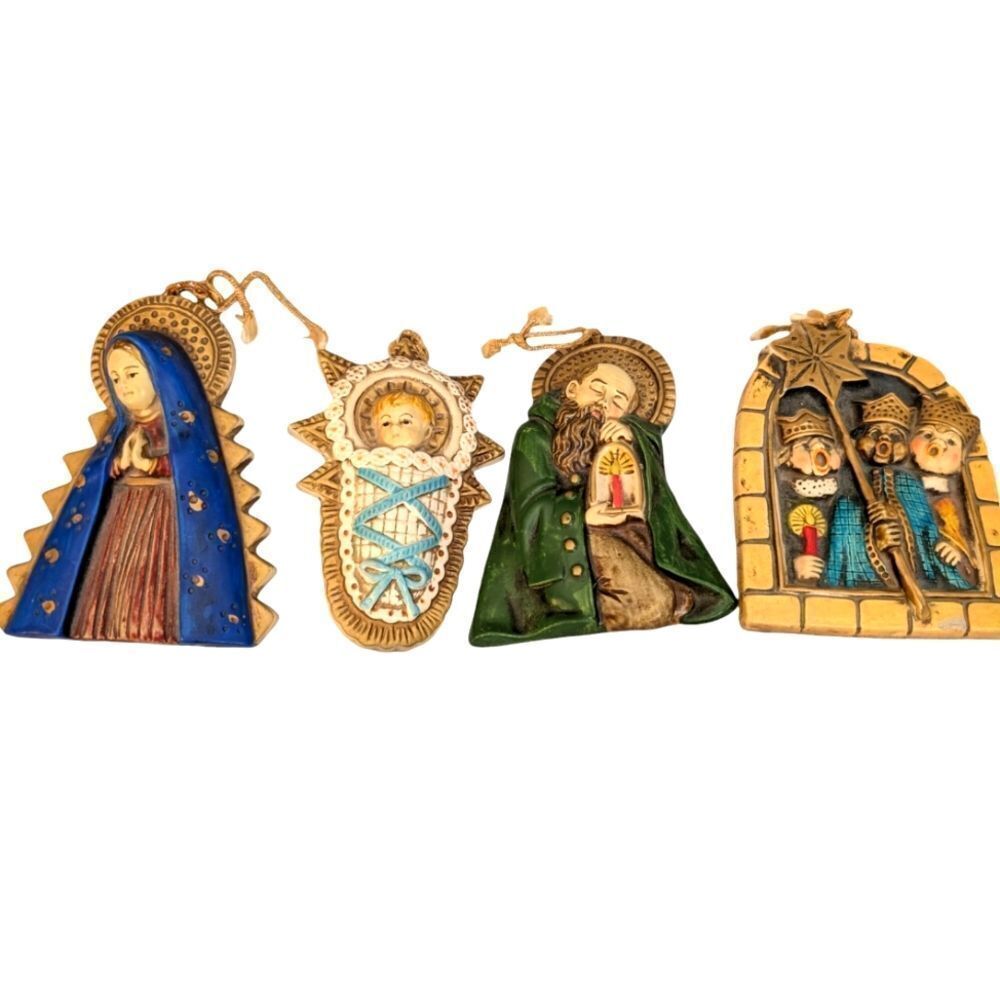 Antique ceramicโ nativity hangingโornament set Japan